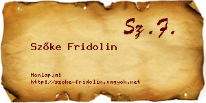Szőke Fridolin névjegykártya