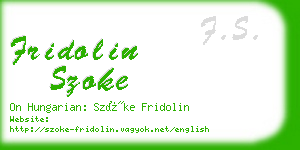 fridolin szoke business card
